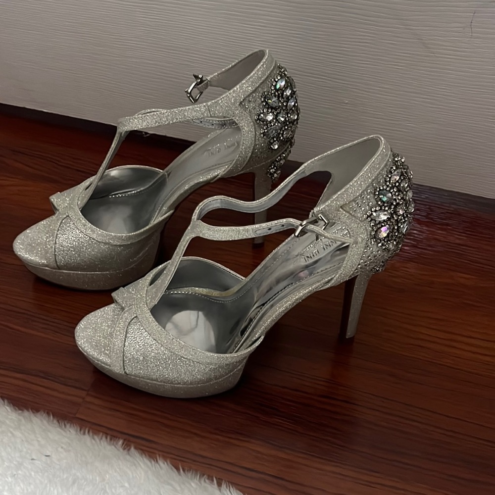 Sparkling silver heels